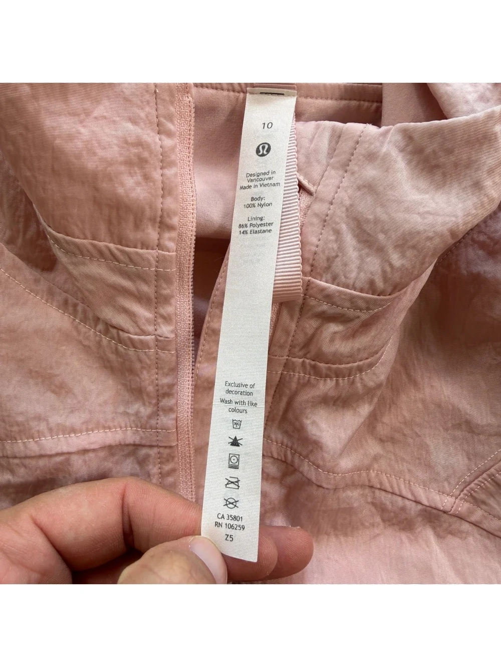 Lululemon Street to Studio Jacket Women’s 10 Dune Blush Pink Hooded Windbreaker